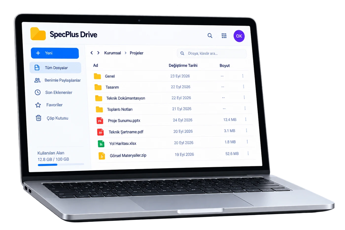 SpecPlus Drive — Dosya paylaşımı ve ortak erişim